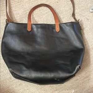 Madewell Black and Brown Leather Tote Bag
